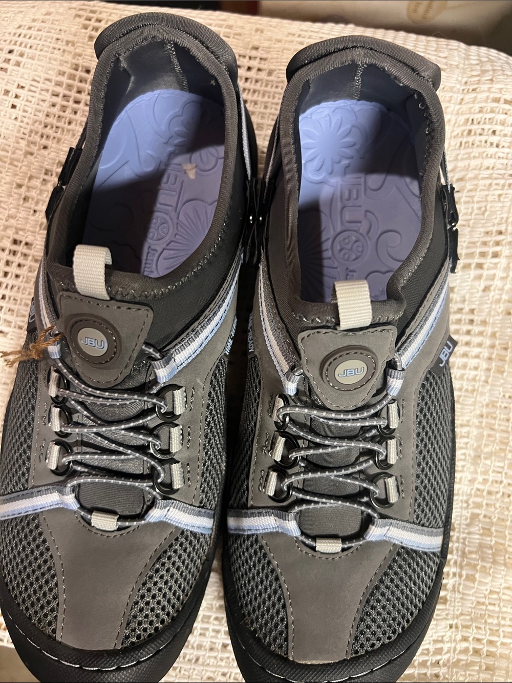 JBU Women’s Gray Athletic Sneakers with Light Purple Insoles new inbox.